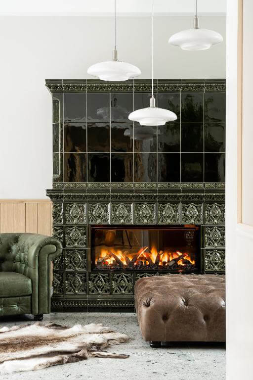 Tradycyjny kominek kaflowy Nysa