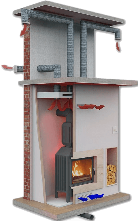 Kominek konwekcyjny z rozprowadzeniem - Lubliniec